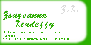 zsuzsanna kendeffy business card